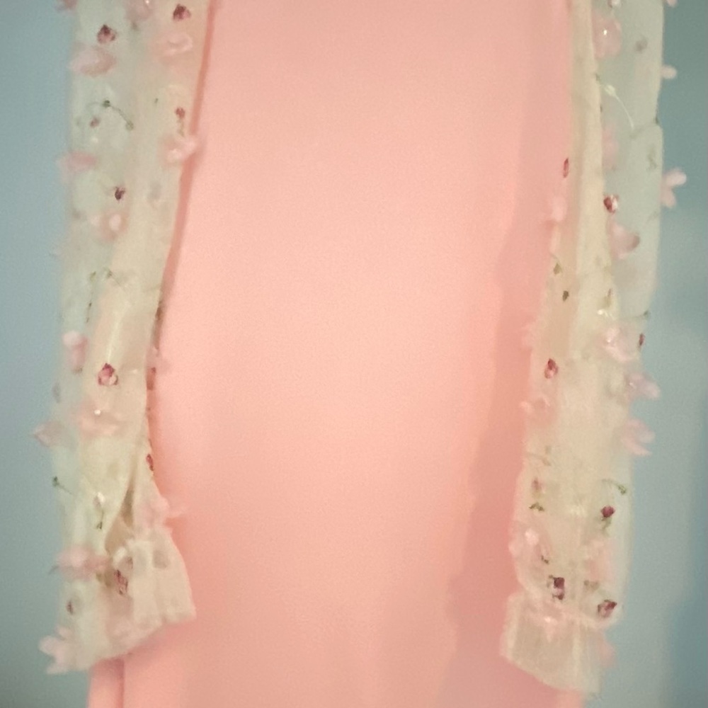 SHEIN Pink Floral Kids Formal Dress